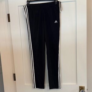 Medium Adidas Kids Black Joggers with White Stripes NWT